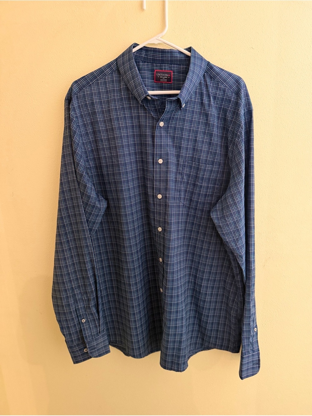 UNTUCKit Men's Blue Plaid Button-Down Shirt